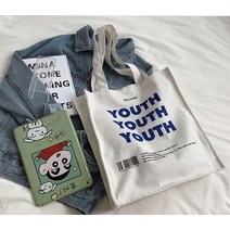 [스마일도매전문샵] 스마일 레터링 에코백 무지 캔버스 숄더