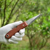 OC1150 가지치기 분경 묘목 접이식 원목손잡이 접목칼, 단품