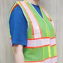 여름용 통풍 안전요원 조끼 형광 작업복, 사이즈