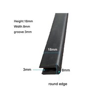 흡음판 1/2/3/5m U 자형 고무 스트립 가드 플레이트 기계적 실란트 카드 유리 가장자리 씰링 금속 목재 패널 보드, [14] 14, [04] 2 meter
