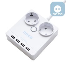 보코 USB 멀티탭 2구 1.5M 납작 책상 멀티 콘센트, 2구 4USB 화이트, 1개