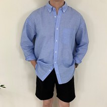 세미오버핏 여름 긴팔 린넨 셔츠