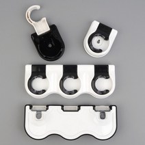 우산 지팡이 행거 고정 홀더 부착 노인정 마을회관 빗자루 청소도구 다용도 걸래 밀대, 제품선택, 3구 - 블랙(품)(절)