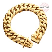 대형견 골드체인목줄 두꺼운스테인레스목걸이 강아지줄 개목걸이 도베르만 불독 산책리드줄, 골든_너비 : 30MM 긴 70CM