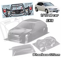 1/10 타입-R EK9 M 자동차 RC 바디 PC 225mm 휠베이스 투명 클린 3 레이싱 카튼 XPRESS 자동차용 페인트 드리프트 쉘 없음