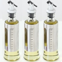 2+1 원터치 내열유리 오일병 350ML 3P세트, 스텐오일병 350ml 3p세트