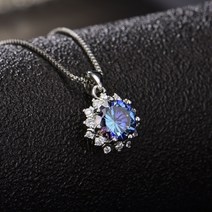 여성 모이사나이트 랩다이아 레이어드 사각 데일리 엑설런트컷팅 목걸이 3 캐럿 8 하트 8 화살표 여성을위한 실험실 제작 블루 모이 사나이트 웨딩 파인 쥬얼리 상감 보석 펜던트