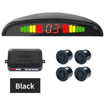 주차 센서 키트 2 센서/4 22mm LED 스크린 역방향 레이더 사운드 경고 표시기 시스템 8 색, 05 Black 4 Sensors