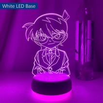 피규어 인형 장식장 보관함 케이스 정리함 진열장 형사 코난 Led 야간 조명 독특한 아기 침실 만화 폐쇄 3d 램프 선물, [06] White LED Base, [01] 7 Color No Remote