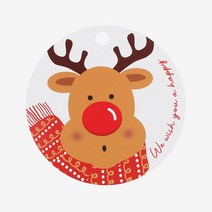 피크닉앤패키지 크리스마스 선물포장용품 산타 루돌프 비닐봉투 포장지, 08_크리스마스 원형택 오~루돌프 10장, 1세트