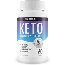 PureKetoSlim - 케토 슬림 다이어트 제품 외인성 케톤 도움이 체중 감량 보조 식품 팻 부스트 에너지, 60정, 2개