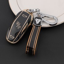 명품차키케이스 bmw디스플레이키 벤츠차키 2022 새로운 테슬라 자동차 키 케이스 액세서리 모델 3 / Y 스마, 04 with keychain D