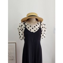 허니제이 / 데빌 도트 새틴 반팔 블라우스(2colors)