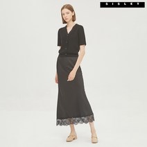 (정품)시슬리 레이스 블록 니트 원피스 SAKO02141_BK