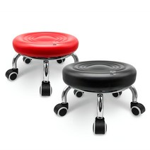 폴포 좌식 앉은뱅이 쿠션 의자 바퀴 바퀴 이동식 동글뱅이 작업 농사 청소, 레드