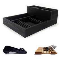 미용가위 원목정리대 검정 다양한 속대 정리함, 3-검정원목+가죽속대