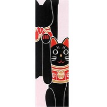 마네키네코 일본풍 장식용천 (검은고양이장식품)