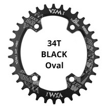 자전거크랭크 vxm round oval 96bcd chainring mtb mountain bcd 96 bike 30t 32t 34t 36t 38t 셋 치아 플레이트 사이클링, 블랙 34t 타원형