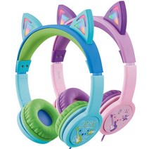 엑토 캣츠 LED 조명 청력보호 어린이 헤드폰 BKS-80 CK+ 0805EA, BKS-80블루