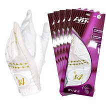 5set 여름골프장갑 아이스 여성 반양피 애니 매쉬 반피, 옐로우 5켤레