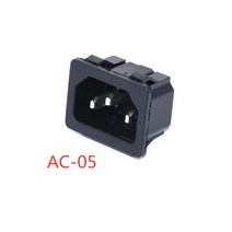 AC 전원 소켓 오순절 로커 스위치 3 핀 빨간색 LED 250V 10A 퓨즈 암수 인렛 플러그 커넥터 2 홀 소켓 마운트 1 개, 10 AC-05