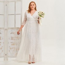 웨딩 빅사이즈 XL-4XL 드레스 롱원피스 가족 만삭 사진 리마인드 촬영 브라이덜샤워파티