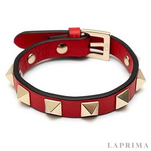 발렌티노 라프리마 락스터드 가죽 스트랩 팔찌 WW2J0255-VIT-JU5