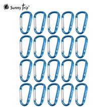 SUNNYTRIP 캠핑 알루미늄 D형 카라 비너 20P, 라이트블루