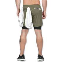 남성 마라톤반바지 런닝복 러닝복 투인원쇼츠 남자 레깅스 반바지 카키