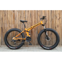26인치 풀샥 4.0 MTB 철티비 접이식 자전거 광폭타이어, 24인치, 27단, 오렌지