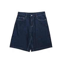 남성 데님 반바지 빈티지 와이드 스트레이트 구제 워싱 순색 뉴타임즈 H895O166