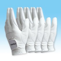모아필드 덧뎀 천연양피 골프장갑 5장세트 왼손 오른손 연습용 대여용, 화이트