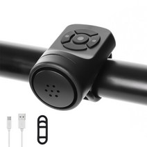 자전거벨2023 자전거 전기 경적 120dB ABS 방수 MTB 도로 스쿠터 사이클링 벨 4 사운드 USB 충전식 액세서, 01 black