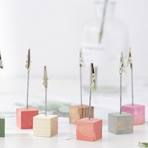 센스블러썸 우드 파스텔 메모꽂이 집게 메모클립 사진꽂이 7컬러, 그린