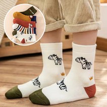 제이셀 JS51 유아남아아동 BRAVE ZEBRA 겨울 양말 5켤레 세트