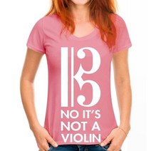 입문용 바이올린 비올라 티셔츠-아니오 바이올린이 아님-알토 클레프 선물, 10 WoMen Deep pink_08 XXXL
