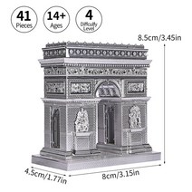 입체퍼즐 3D퍼즐 혼자놀기 Piececool-3D 금속 노트르담 드 파리 모델 빌딩 키트 DIY 퍼즐 청소년 장난감, 02 Triumphal Arch, 한개옵션1