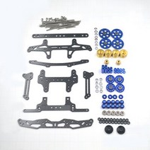 미니카튜닝 VZ 섀시 경량 키트 1 세트 탄소 섬유 보강 플레이트 가이드 휠 RC 타미야 4WD 자동차용 개조 액, 05 dark blue kit