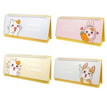 에비츄학용품_에비츄_PP탁상용_위클리플래너_스케줄러_주간스케줄러, 옐로