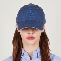 [바잘] 3D 모노그램 피그먼트 오버핏 볼캡 블루