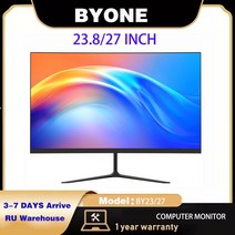 did모니터 전자메뉴판 BYONE-BY27 27 인치 모니터 디스플레이 PC IPS FHD 데스크탑 게이머 컴퓨터 화면 평면 패널 HDMI VGA 1920x1080, [01] 23.8 inch white