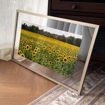 ga360-투명액자58CmX38Cm 풍수재물의해바라기풍경 화이트