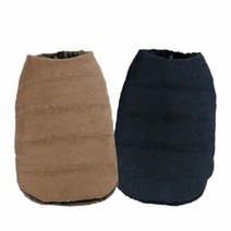 시크 패딩조끼 강아지 옷 브라운 강아지겨울옷 말티푸 강아지겨울 애완견옷, XL