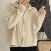 여성 니트 집업 쟈켓 니트 지퍼 가디건