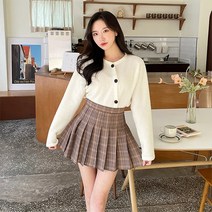 토마토팩토리 여성용 하이틴 체크 테니스 핀턱 미니스커트(4color)