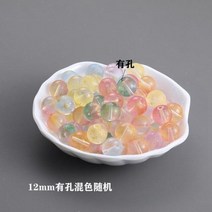 스노우볼 스노우폴 제작 어둠 속에서 빛나는 유리 대리석 글로우 바운싱 볼 홈 데코 비 다공성 골드 스프링클 비즈, 12mm+색상ful