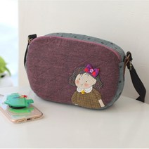 퀼트패키지 인형리본 크로스백 퀼트 반제품 프랑스자수, 퀼트패키지 가방 - 리본소녀 크로스백