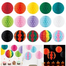 허니콤볼 페이퍼벌룬 모빌 포토존 파티 장식 용품, 허니콤볼(25cm)_블랙