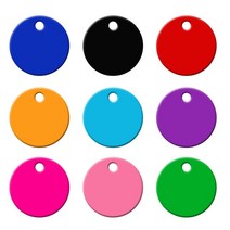 강아지 네임택 20pc 개 Id 태그 라운드 알루미늄 DIY 맞춤형 애완 동물 명판 조각 분실 방지 펜던트 칼라, 01 Mix Color_05 40X40X1MM