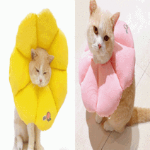 강아지 고양이 방수 쿠션넥카라 꽃모양 중성화수술후 관리 오버그루밍방지, 핑크/S